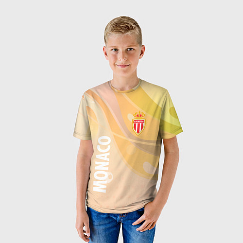 Детская футболка Monaco желтый абстрактный фон / 3D-принт – фото 3