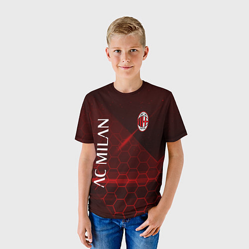 Детская футболка Ac milan Соты / 3D-принт – фото 3