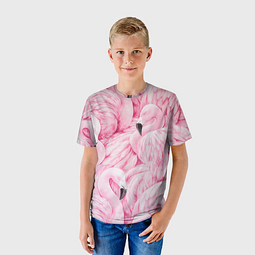 Детская футболка Pink Flamingos / 3D-принт – фото 3