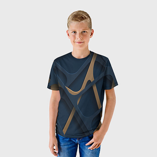 Детская футболка Абстрактный фон сетка / 3D-принт – фото 3