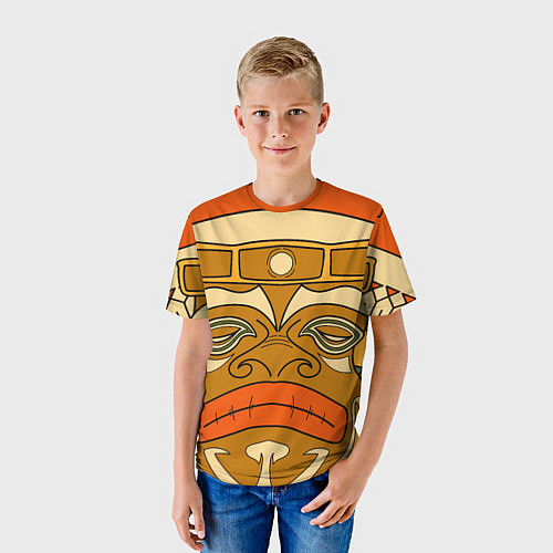 Детская футболка Polynesian tiki APATHY / 3D-принт – фото 3