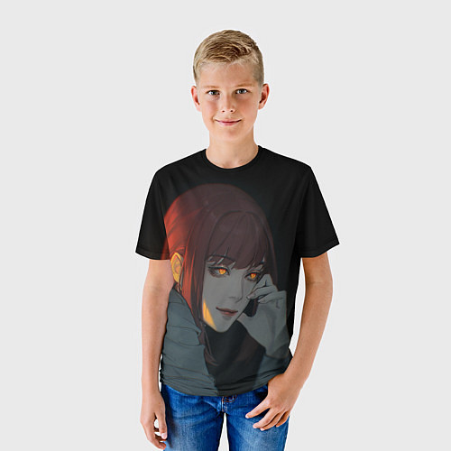 Детская футболка Макима - Человек-бензопила / 3D-принт – фото 3