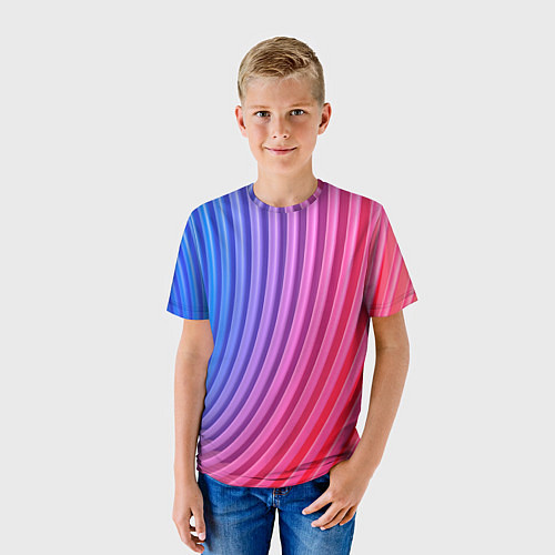 Детская футболка Оптическая иллюзия с линиями / 3D-принт – фото 3