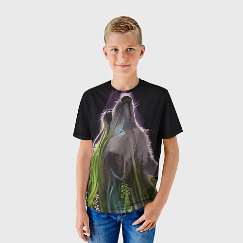 Детская футболка Волчица - друид / 3D-принт – фото 3