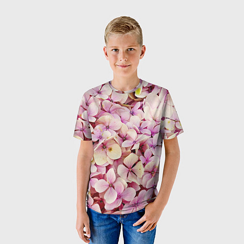 Детская футболка Розовые цветы яркой поляной / 3D-принт – фото 3