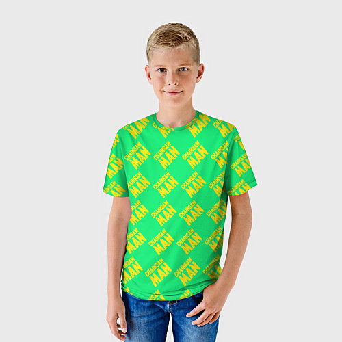 Детская футболка Человек-бензопила узор / 3D-принт – фото 3