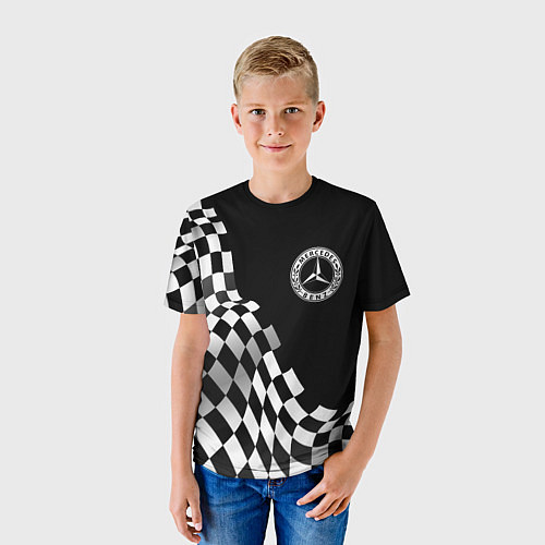 Детская футболка Mercedes racing flag / 3D-принт – фото 3