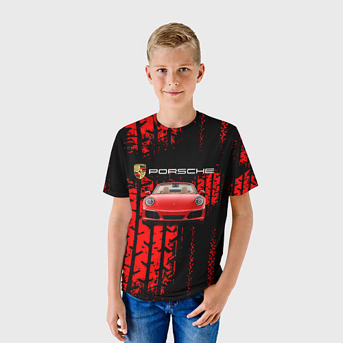 Детская футболка Porsche - авто / 3D-принт – фото 3