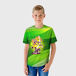 Футболка детская Банан катится на скейте, цвет: 3D-принт — фото 2
