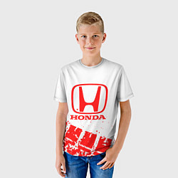 Футболка детская Honda - красный след шины, цвет: 3D-принт — фото 2