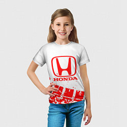 Футболка детская Honda - красный след шины, цвет: 3D-принт — фото 2