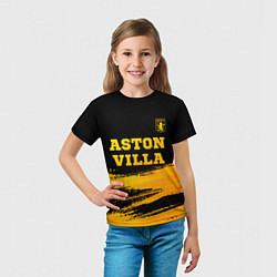 Футболка детская Aston Villa - gold gradient: символ сверху, цвет: 3D-принт — фото 2