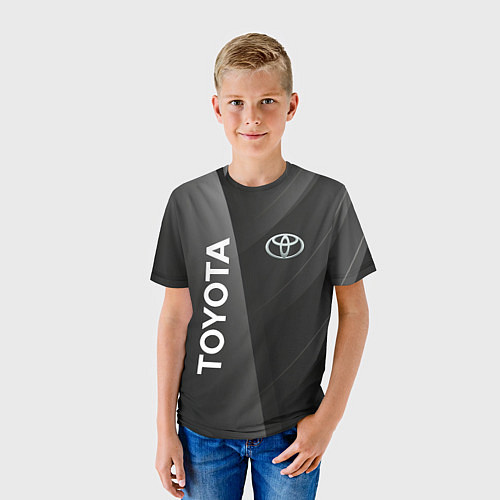 Детская футболка Toyota - серая абстракция / 3D-принт – фото 3