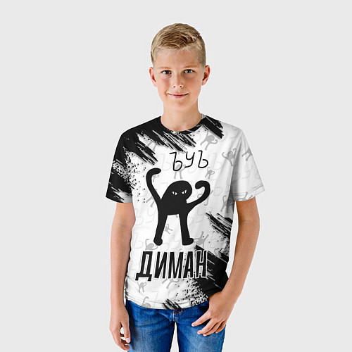Детская футболка Кот ъуъ Диман / 3D-принт – фото 3