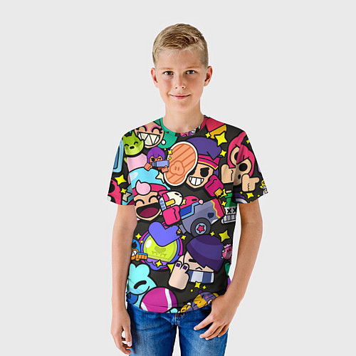 Детская футболка Особые пины значки Бравл Старс / 3D-принт – фото 3