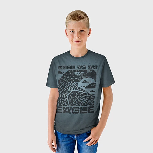 Детская футболка Cool as an eagle Крут как орел / 3D-принт – фото 3