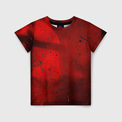 Футболка детская Абстрактный красный дым и брызги тёмной краски, цвет: 3D-принт