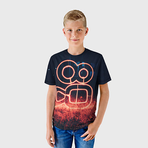 Детская футболка Неоновая камера во тьме / 3D-принт – фото 3