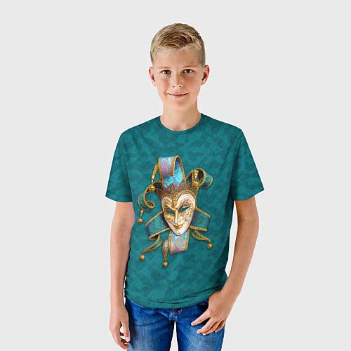 Детская футболка Шут - венецианская маска / 3D-принт – фото 3