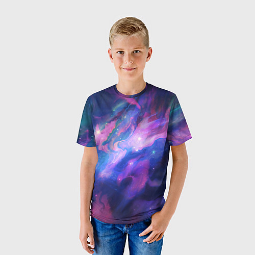 Детская футболка Космическое туманное сияние / 3D-принт – фото 3