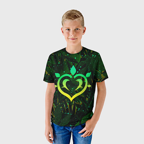 Детская футболка Дендро стихия Геншин импакт / 3D-принт – фото 3