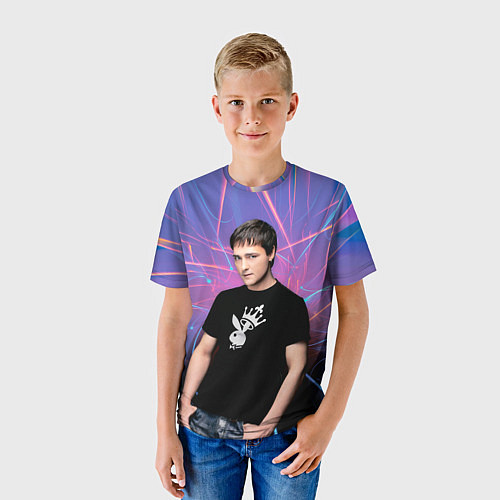Детская футболка Юрий Шатунов на неоновом фоне / 3D-принт – фото 3