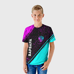 Футболка детская Варвара и неоновый герб России: символ и надпись в, цвет: 3D-принт — фото 2