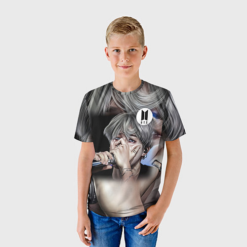 Детская футболка BTS Jimin With Microphone / 3D-принт – фото 3