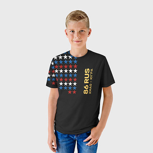 Детская футболка 86 RUS ХМАО Югра / 3D-принт – фото 3