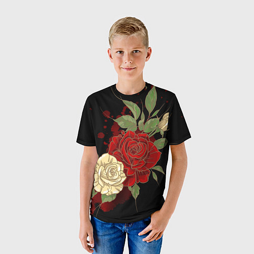 Детская футболка Прекрасные розы / 3D-принт – фото 3