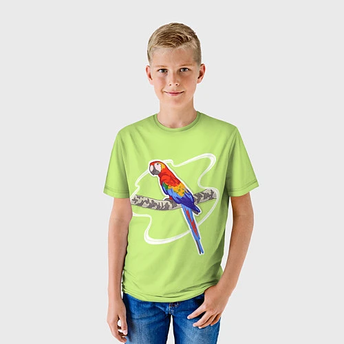 Детская футболка Яркий попугай Ара / 3D-принт – фото 3