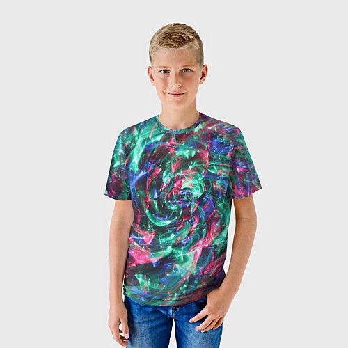 Детская футболка Цветной круговорот / 3D-принт – фото 3