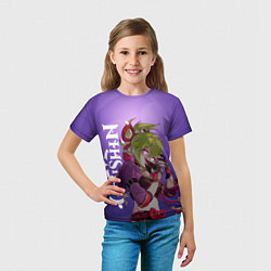 Футболка детская Геншин импакт - Куки Синобу, цвет: 3D-принт — фото 2