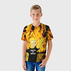 Футболка детская Homer Simpson - Rock n Roll!, цвет: 3D-принт — фото 2