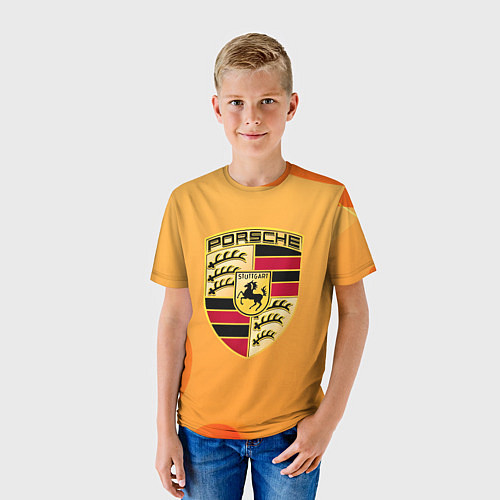 Детская футболка Porsche Абстракция / 3D-принт – фото 3