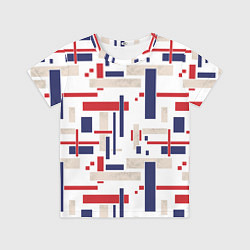 Детская футболка Геометрический узор Орион красно-синий на белом