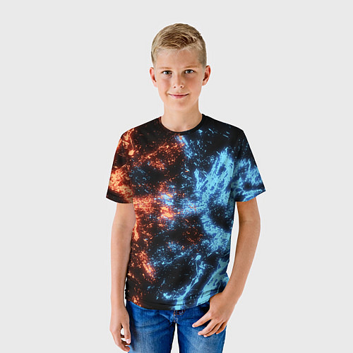 Детская футболка Fire and Water Огонь и вода / 3D-принт – фото 3