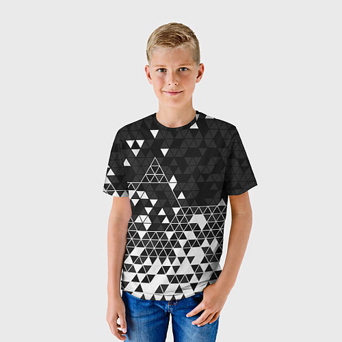 Детская футболка Геометрические грани / 3D-принт – фото 3