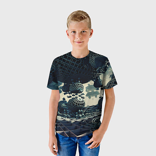 Детская футболка Трехмерный готический фрактал / 3D-принт – фото 3