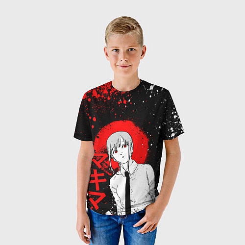 Детская футболка Человек-бензопила - манга - Макима / 3D-принт – фото 3