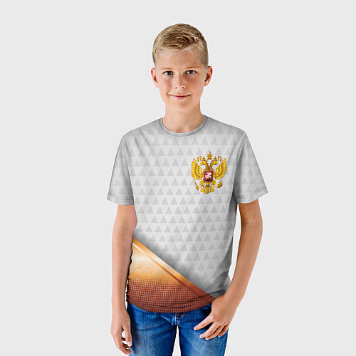 Детская футболка Герб РФ с золотой вставкой / 3D-принт – фото 3
