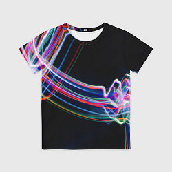 Футболка детская Неоновые линии во тьме, цвет: 3D-принт