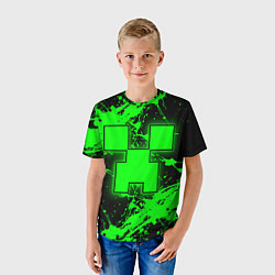 Футболка детская Minecraft neon green, цвет: 3D-принт — фото 2