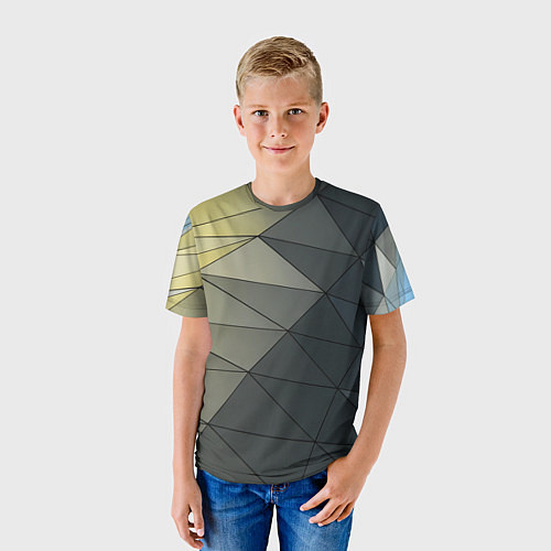 Детская футболка Абстрактная сетка из множества фигур / 3D-принт – фото 3