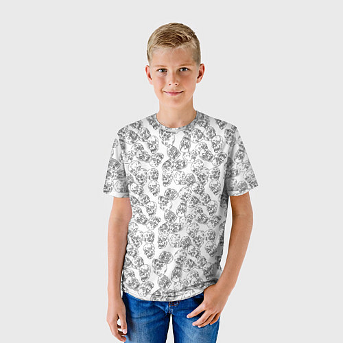 Детская футболка Череп штрихованный / 3D-принт – фото 3