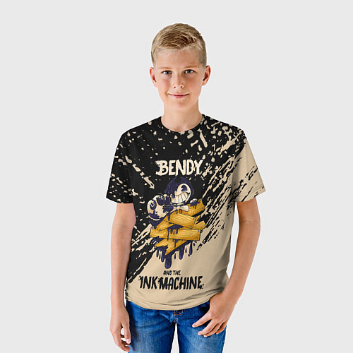 Детская футболка Bendy and the ink machine - краска / 3D-принт – фото 3