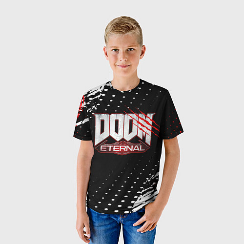 Детская футболка Doom - краска / 3D-принт – фото 3