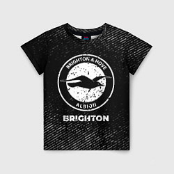 Футболка детская Brighton с потертостями на темном фоне, цвет: 3D-принт