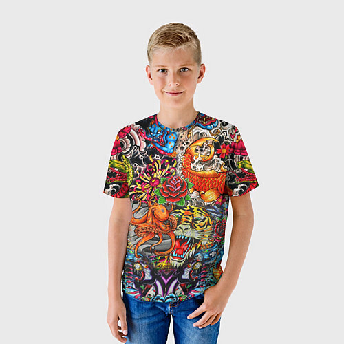 Детская футболка Красочная иллюстрация / 3D-принт – фото 3