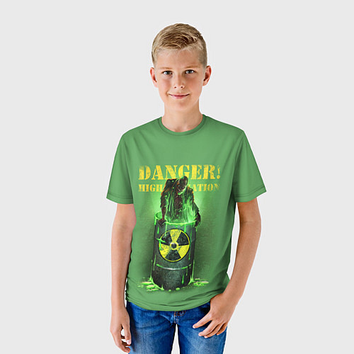 Детская футболка Мутант - Опасность: высокая радиация! / 3D-принт – фото 3